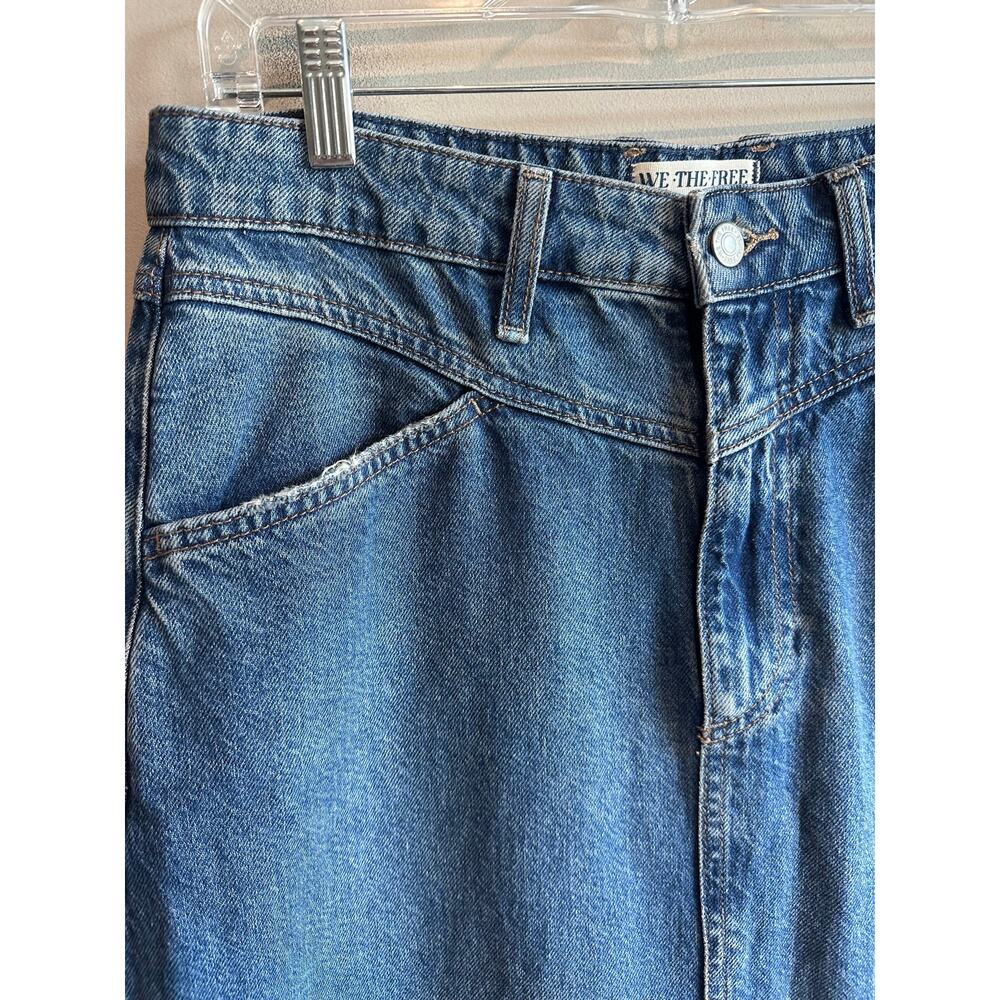 Free People We the Free Come As You Are Denim Maxi Skirt Dark Indigo 8 - Picture 6 of 13